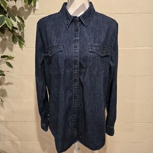 Harley-Davidson® Women's Shirt Long Sleeve Denim Denim Blue (XL) 96091-21VW.